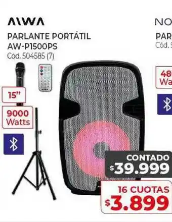 Naldo Lombardi Aiwa Parlante Portátil Aw-p1500ps oferta