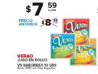 Carrefour Maxi Verao Jugo En Polvo Vs Sabores x 10 grs oferta