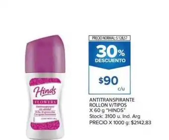 Carrefour Hinds Antitranspirante Rollon V/tipos x 60g oferta