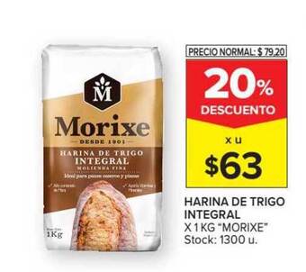 Carrefour Morixe Harina De Trigo Integral x 1kg oferta