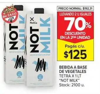 Carrefour Not Milk Bebida a Base De Vegetales x 1Lt oferta