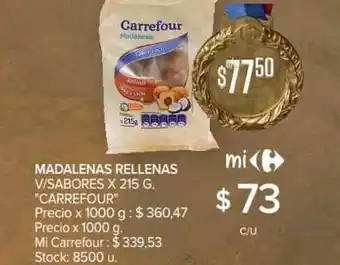 Carrefour Carrefour Madalenas Rellenas x 215g oferta