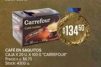 Carrefour Carrefour Café en Saquitos x 20u x 100g oferta