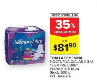 Carrefour Simpre Libre Toalla Femenina x 8u oferta
