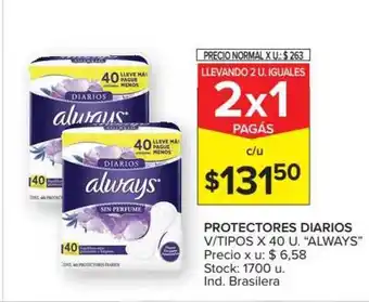 Carrefour Always Protectores Diarios x 40u oferta