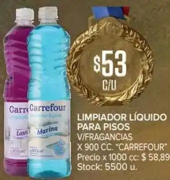 Carrefour Carrefour Limpiador Lïquido Para Pisos x 900cc oferta