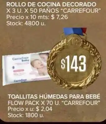 Carrefour Carrefour Toallitas Húmedas para Bebé x 70u oferta