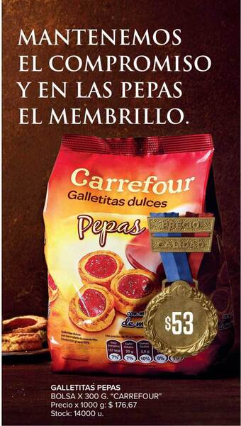 Carrefour Carrefour Galletitas̈ Pepas x 300g oferta