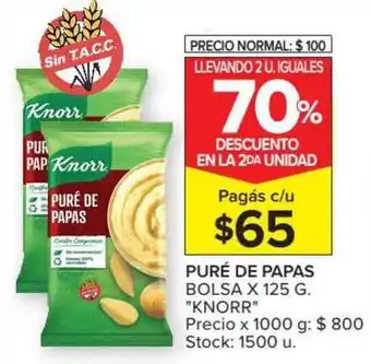 Carrefour Knorr Puré De Papas x 125g oferta