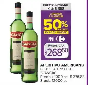 Carrefour Gancia Aperitivo Americano x 950cc oferta