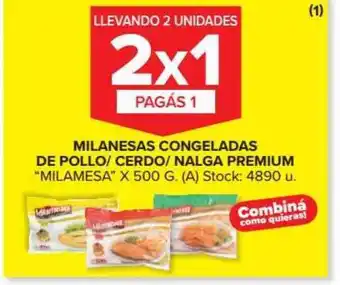 Carrefour Milamesa Milanesas Congeladas De Pollo/ Cerdo/ Nalga Premium x 500g oferta