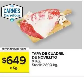 Carrefour Carrefour Tapa de Cuadril de Novillito x kg oferta