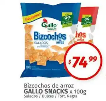 Arcoiris Supermercados Bizcochos De Arroz Gallo Snacks x 100g oferta