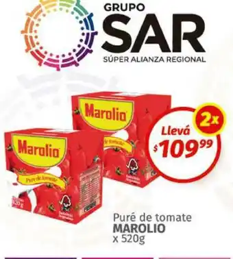 Puré De Tomate Marolio 520grs