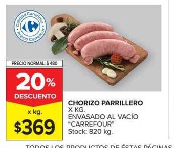 Carrefour Carrefour Chorizo Parrillero x kg oferta