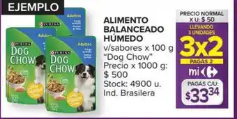 Carrefour Dog Chow Alimento Balanceado Hümedo x 100g oferta