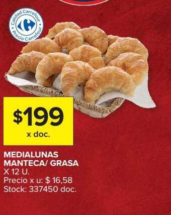 Carrefour Medialunas Manteca/ Grasa x 12u oferta