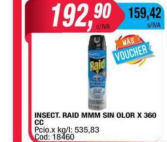 Maxiconsumo Raid Insect. Mmm Sin Olor x 360cc oferta
