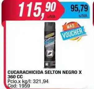 Maxiconsumo Selton Cucarachicida Negro x 360cc oferta