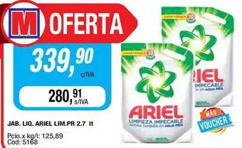 Maxiconsumo Ariel Jabón Liquido Limpieza pr 2.7Lt oferta