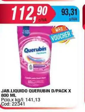 Maxiconsumo Querubin Jabón Liquido D/pack x 800ml oferta