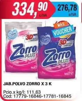 Maxiconsumo Zorro Jabón Polvo x 3K oferta
