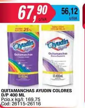 Maxiconsumo Ayudin Quitamanchas Colores D/p 400ml oferta