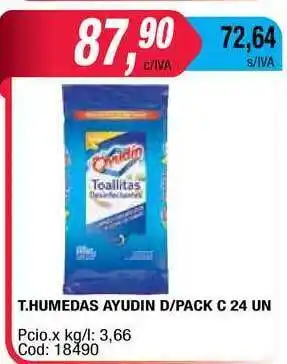 Maxiconsumo Ayudin Toallitas Humedas D/pack c 24Un. oferta