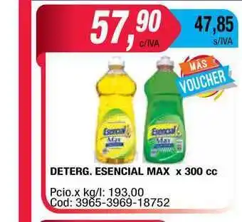Maxiconsumo Esencial Detergente Max x 300cc oferta