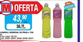 Maxiconsumo Esencial Lavavajillas Vs Frag. x 750cc oferta