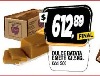 Supermercados Yaguar Dulce Batata Emeth Ch.Cj 5kg oferta