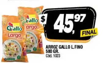 Supermercados Yaguar Arroz Gallo Fino 500gr oferta