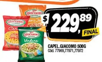 Supermercados Yaguar Giacomo Capel 500g oferta