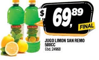 Supermercados Yaguar Jugo Limon San Remo 500cc oferta