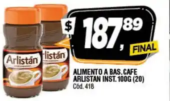 Supermercados Yaguar Arlistan Alimento A Bas Cafe Inst 100g oferta