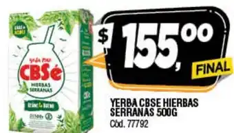 Supermercados Yaguar CBSE Yerba Hierbas Serranas 500g oferta