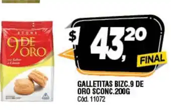 Supermercados Yaguar 9 De Oro Galletitas Bizc Oro Sconic 200g oferta