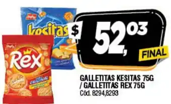 Supermercados Yaguar Rex Galletitas Kesitas 75g oferta