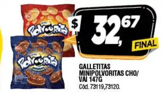 Supermercados Yaguar Minipolvoritas Galletitas Cho Vai 147g oferta