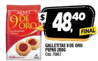 Supermercados Yaguar 9 De Oro Galletitas Pepas 200g oferta