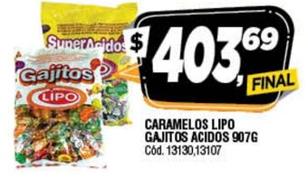 Supermercados Yaguar Caramelos Lipo Gajitos Acido 907g oferta