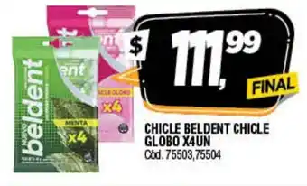 Supermercados Yaguar Chicle Beldent Chicle Globo x 4un oferta