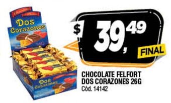 Supermercados Yaguar Chocolate Felfort Dos Corazones 26g oferta