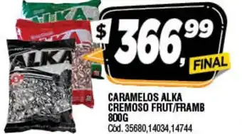 Supermercados Yaguar Caramelos Alka Cremos Frut/Framb 800g oferta