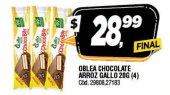 Supermercados Yaguar Oblea Chocolate Arroz Gallo 20g oferta