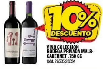 Supermercados Yaguar Vino Colleccion Bodega Privada Malbcabernet oferta