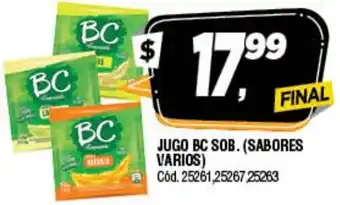 Supermercados Yaguar Jugo Bc Sob ( Sabores Varios) oferta