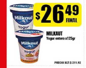 Supermayorista Vital Milkaut Yogur Entero X125gr oferta