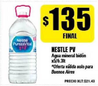 Supermayorista Vital Nestle Pv Agua Mineral Bidön X5-6.3lt oferta