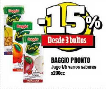 Supermayorista Vital Baggio Pronto Jugo T-b Varios Sabores X200cc oferta